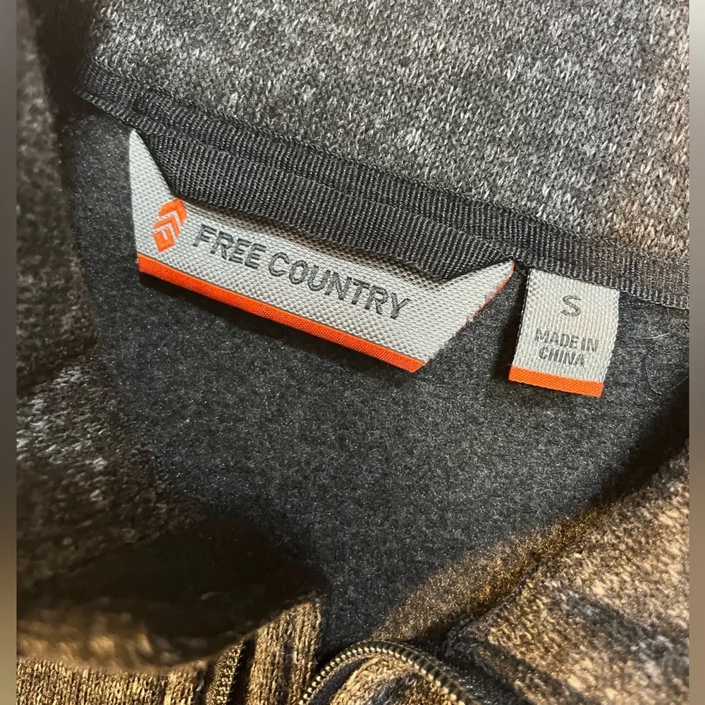 Free Country Men's Full Zip Up Gray Sweater Fleece Vest Zip Pockets Size Small - Picture 3 of 5